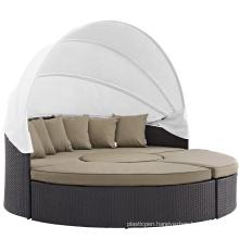 factory directly sell outdoor furniture rattan daybed with canopy